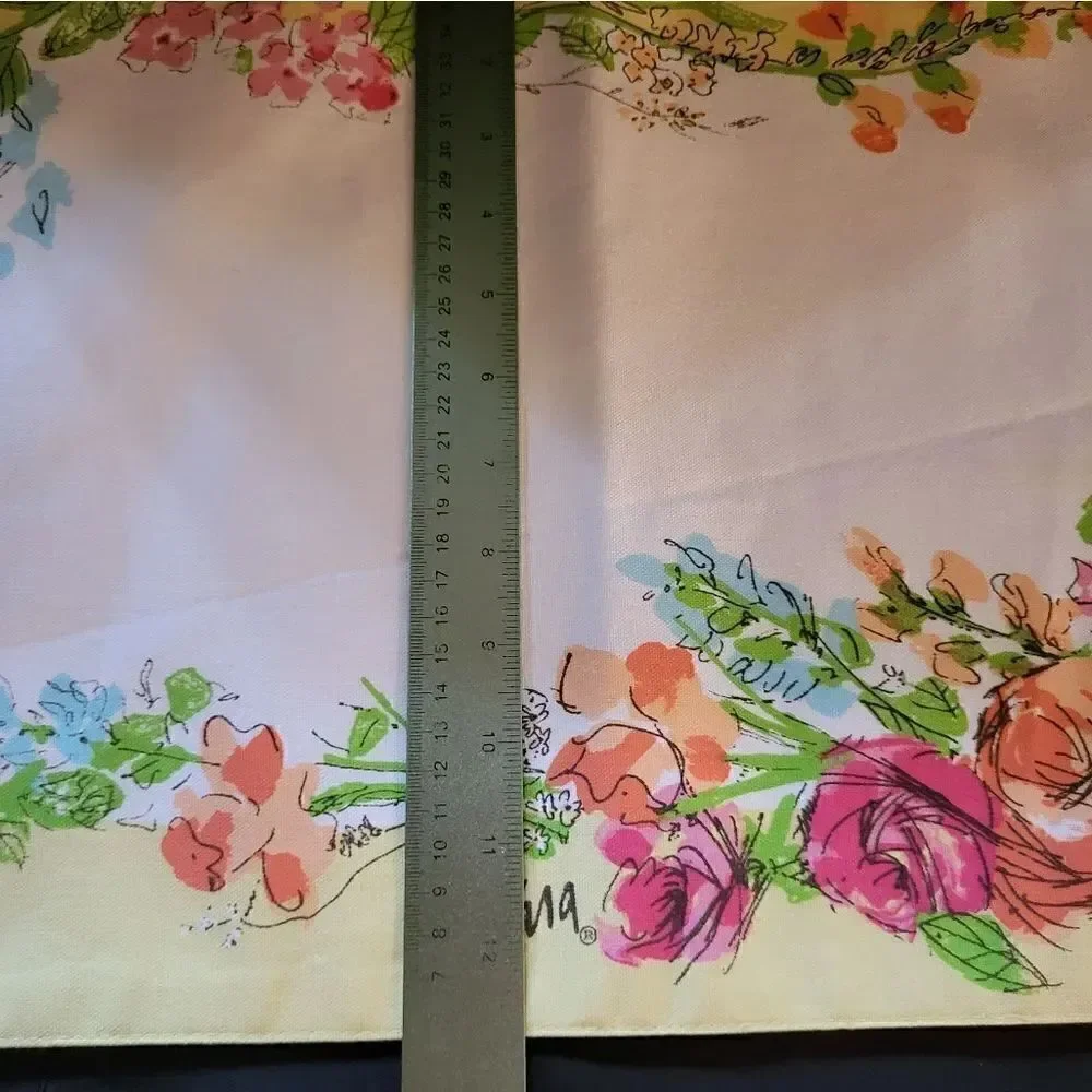 Vintage Pristine '70'S Set Of 2 Vera Neumann Placemats Yellow Flora 17
